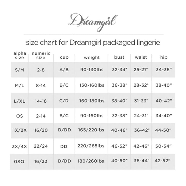 Stocking sizng chart