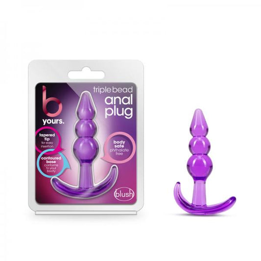 B Yours - Triple Bead Anal Plug - Purple